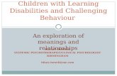 HILARY HOWELL SYSTEMIC PSYCHOTHERAPIST/CLINICAL PSYCHOLOGIST BIRMINGHAM Children with Learning Disabilities and Challenging Behaviour.