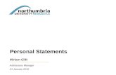 Personal Statements Miriam Clift 21 January 2016 Admissions Manager.