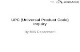 Page 1 UPC (Universal Product Code) Inquiry By MIS Department.