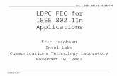 LDPC FEC for IEEE n Applications