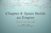 Chapter 4: Spain Builds an Empire Lesson 2: Life in New Spain John J. Vida 5 th Grade Social Studies.