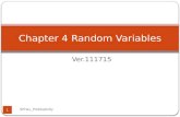 Ver.111715 Chapter 4 Random Variables 1 SPHsu_Probbability.