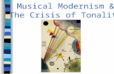 Musical Modernism & The Crisis of Tonality. I. Wright’s Textbook Take: A.Modernism: Diversity and Radical Experimentation.