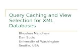 Query Caching and View Selection for XML Databases Bhushan Mandhani Dan Suciu University of Washington Seattle, USA.