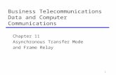 1 Business Telecommunications Data and Computer Communications Chapter 11 Asynchronous Transfer Mode and Frame Relay.
