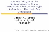 Recent Progress in Understanding X-ray Emission From Early-type Galaxies: The Hot Gas Component Jimmy A. Irwin University of Michigan X-rays From Nearby.