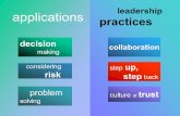 Collaboration culture of trust leadership practices problem solving decision making considering risk applications step up, step back.