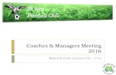 Coaches & Managers Meeting 2016 Mixed & Girls Juniors (U6 – U11)