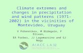 Climate extremes and changes in precipitation and wind patterns (1971- 2002) in the vicinities of Montevideo, Uruguay V Pshennikov, M Bidegain, F Blixen,