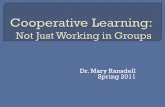 Dr. Mary Ransdell Spring 2011. Cooperative learning is a method of organizing students into small heterogeneous groups for the explicit purpose of working.