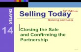 14 Selling Today Closing the Sale and Confirming the Partnership