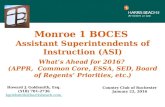Monroe 1 BOCES Assistant Superintendents of Instruction (ASI) What’s Ahead for 2016? (APPR, Common Core, ESSA, SED, Board of Regents’ Priorities, etc.)