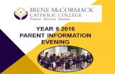 YEAR 8 2016 PARENT INFORMATION EVENING. WELCOME & PRAYER Mr Robert Marshall College Principal.