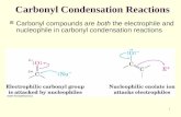 1 Carbonyl Condensation Reactions Carbonyl compounds are both the electrophile and nucleophile in carbonyl condensation reactions.