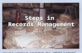Steps in Records Management. Cleaning ► ► Removing out unrelated items from the Record Room (like waste materials, old computer items, Tyres, Batteries.
