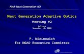 Keck Next Generation AO Next Generation Adaptive Optics Meeting #2 Caltech November 14, 2006 P. Wizinowich for NGAO Executive Committee.