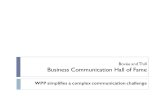 Bovée and Thill Business Communication Hall of Fame WPP simplifies a complex communication challenge.