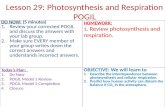 Lesson 29: Photosynthesis and Respiration POGIL