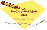 Back to School Night 2010 Mrs. Koontz’s Class Procedures.