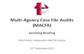 Multi-Agency Case File Audits (MACFA) Learning Briefing Nicki Pettitt, Independent MACFA Auditor 18 th September 2015.