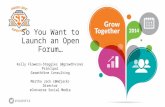 So You Want to Launch an Open Forum… Kelly Flowers-Steggles Principal GrowthVine Consulting Martha Jack Director eConverse Social.