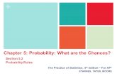 + The Practice of Statistics, 4 th edition  For AP* STARNES, YATES, MOORE Chapter 5: Probability: What are the Chances? Section 5.2 Probability Rules.
