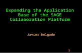 1 Expanding the Application Base of the SAGE Collaboration Platform Javier Delgado.