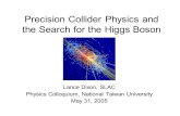 Precision Collider Physics and the Search for the Higgs Boson Lance Dixon, SLAC Physics Colloquium, National Taiwan University May 31, 2005.