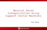 Musical Genre Categorization Using Support Vector Machines Shu Wang.