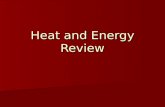 Heat and Energy Review. Types of Energy Heat Heat Light Light Sound Sound Electrical Electrical Solar (Sun) Solar (Sun) Chemical Chemical Wind Wind Water.