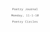 Poetry Journal Monday, 11-1-10 Poetry Circles. Poetry Journal, 11-1-10 Everyone number your papers 1-24 and write the following on line 1: My love is.