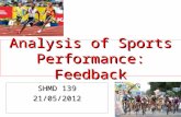 Analysis of Sports Performance: Feedback SHMD 139 21/05/2012.
