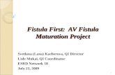 Fistula First: AV Fistula Maturation Project Svetlana (Lana) Kacherova, QI Director Lisle Mukai, QI Coordinator ESRD Network 18 July 22, 2009 1.