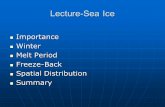 Lecture-Sea Ice Importance Importance Winter Winter Melt Period Melt Period Freeze-Back Freeze-Back Spatial Distribution Spatial Distribution Summary Summary.
