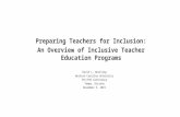 Powered by Preparing Teachers for Inclusion: An Overview of Inclusive Teacher Education Programs David L. Westling Western Carolina University CEC/TED.