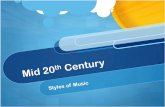 Mid 20 th Century Styles of Music. Styles The styles we are going to be looking at are: Skiffle Skiffle Rock  Roll Rock  Roll 60s pop 60s pop Country.