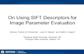 On Using SIFT Descriptors for Image Parameter Evaluation Authors: Patrick M. McInerney 1, Juan M. Banda 1, and Rafal A. Angryk 2 1 Montana State University,