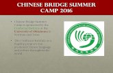 Chinese Bridge Summer Camp 2016 Chinese Bridge Summer Camp is sponsored by the Confucius Institute at the University of Oklahoma in Norman and Tulsa.Chinese.