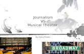 Journalism VS Musical Theater By Asiza Flores. Journalism Advantages: Journalists get to explore all types of interesting situations Meet many interesting.