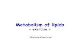 Metabolism of lipids - exercise -