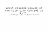 Orbit related issues of the spin tune control at RHIC V.Ptitsyn, M.Bai, W.MacKay, T.Roser.