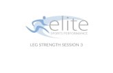 LEG STRENGTH SESSION 3. 1.Age Group Suitable for all players aged 9 and over 2. Session Objectives A. Continue to develop players Leg Strength in key.