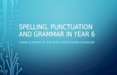SPELLING, PUNCTUATION AND GRAMMAR IN YEAR 6 A BRIEF SUMMARY OF THE YEAR 6 EXPECTATIONS IN ENGLISH.