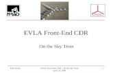 Rick PerleyEVLA Front-End CDR  On the Sky Tests April 24, 2006 1 EVLA Front-End CDR On the Sky Tests.