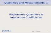 Radiometric Quantities  Interaction Coefficients