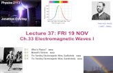 Lecture 37: FRI 19 NOV Ch.33 Electromagnetic Waves I Heinrich Hertz (18571894) Physics 2113 Jonathan Dowling.
