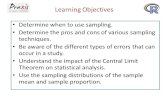 Learning Objectives Determine when to use sampling. Determine the pros and cons of various sampling techniques. Be aware of the different types of errors.