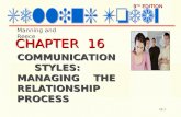 16-1 9 TH EDITION CHAPTER 16 COMMUNICATION STYLES: MANAGING THE RELATIONSHIP PROCESS Manning and Reece.