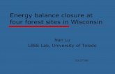 Energy balance closure at four forest sites in Wisconsin Nan Lu LEES Lab, University of Toledo 10/27/06.