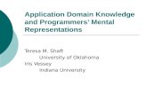 Application Domain Knowledge and Programmers Mental Representations Teresa M. Shaft University of Oklahoma Iris Vessey Indiana University.